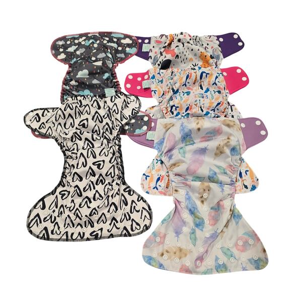 Bundle of 5 Elinfant Cloth Diapers - 2 All in One & 3 Covers (No Inserts) - Picture 1 of 10